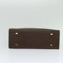 CELINE Macadam Canvas Hand Bag PVC Leather Brown Gold Auth 128609-5