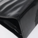 Salvatore Ferragamo Gancini Chain Shoulder Bag Enamel Black Gold Auth 128633-13