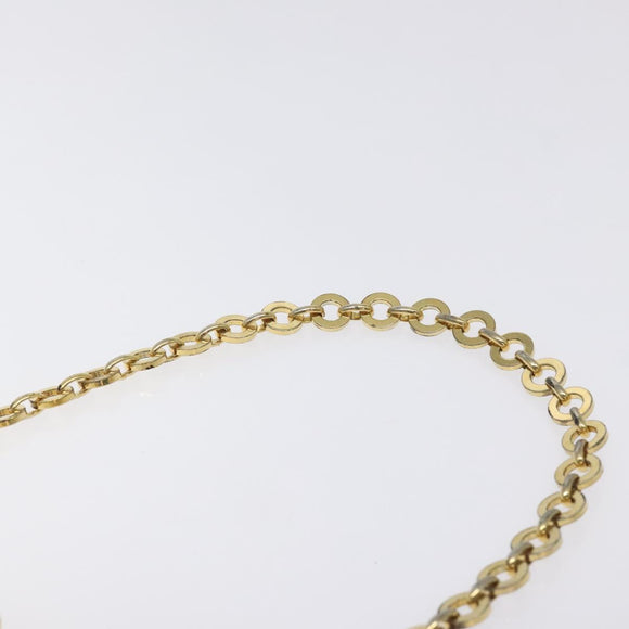 Salvatore Ferragamo Gancini Chain Shoulder Bag Enamel Black Gold Auth 128633