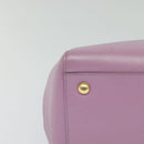 Salvatore Ferragamo Vala Chain Tote Bag Leather Purple Gold Auth 128634-14
