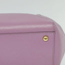Salvatore Ferragamo Vala Chain Tote Bag Leather Purple Gold Auth 128634-15