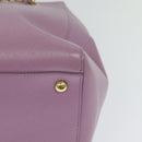 Salvatore Ferragamo Vala Chain Tote Bag Leather Purple Gold Auth 128634-9