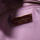 Salvatore Ferragamo Vala Chain Tote Bag Leather Purple Gold Auth 128634-17