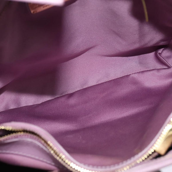 Salvatore Ferragamo Vala Chain Tote Bag Leather Purple Gold Auth 128634