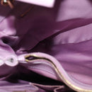 Salvatore Ferragamo Vala Chain Tote Bag Leather Purple Gold Auth 128634-19