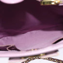 Salvatore Ferragamo Vala Chain Tote Bag Leather Purple Gold Auth 128634-20