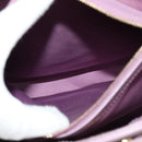 Salvatore Ferragamo Vala Chain Tote Bag Leather Purple Gold Auth 128634-21