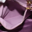 Salvatore Ferragamo Vala Chain Tote Bag Leather Purple Gold Auth 128634-22