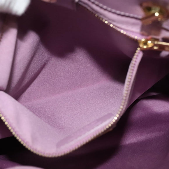 Salvatore Ferragamo Vala Chain Tote Bag Leather Purple Gold Auth 128634