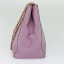 Salvatore Ferragamo Vala Chain Tote Bag Leather Purple Gold Auth 128634-4