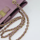 Salvatore Ferragamo Vala Chain Tote Bag Leather Purple Gold Auth 128634-7