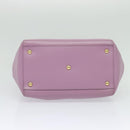 Salvatore Ferragamo Vala Chain Tote Bag Leather Purple Gold Auth 128634-5