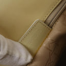 Christian Dior Hand Bag Patent leather 2way Ivory Silver Auth 128638-12