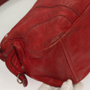 Miu Miu Chain Shoulder Bag Leather Red Silver Auth 128640-9