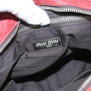 Miu Miu Chain Shoulder Bag Leather Red Silver Auth 128640-18