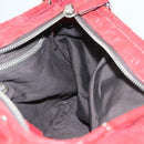 Miu Miu Chain Shoulder Bag Leather Red Silver Auth 128640-19