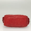 Miu Miu Chain Shoulder Bag Leather Red Silver Auth 128640-5