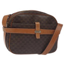 CELINE Macadam Canvas Shoulder Bag PVC Leather Brown Gold Auth 128661-1