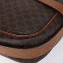 CELINE Macadam Canvas Shoulder Bag PVC Leather Brown Gold Auth 128661-8