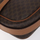 CELINE Macadam Canvas Shoulder Bag PVC Leather Brown Gold Auth 128661-15