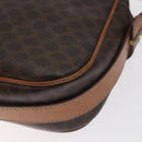 CELINE Macadam Canvas Shoulder Bag PVC Leather Brown Gold Auth 128661-16