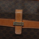 CELINE Macadam Canvas Shoulder Bag PVC Leather Brown Gold Auth 128661-18