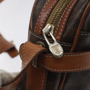 CELINE Macadam Canvas Shoulder Bag PVC Leather Brown Gold Auth 128661-9