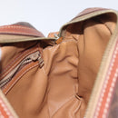 CELINE Macadam Canvas Shoulder Bag PVC Leather Brown Gold Auth 128661-20