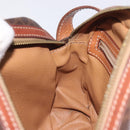 CELINE Macadam Canvas Shoulder Bag PVC Leather Brown Gold Auth 128661-21