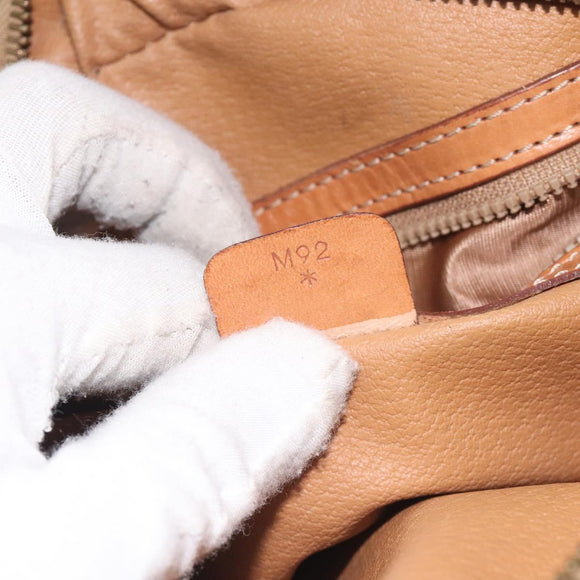 CELINE Macadam Canvas Shoulder Bag PVC Leather Brown Gold Auth 128661