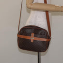 CELINE Macadam Canvas Shoulder Bag PVC Leather Brown Gold Auth 128661-23