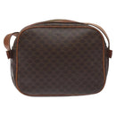 CELINE Macadam Canvas Shoulder Bag PVC Leather Brown Gold Auth 128661-2