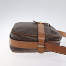 CELINE Macadam Canvas Shoulder Bag PVC Leather Brown Gold Auth 128661-3