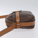 CELINE Macadam Canvas Shoulder Bag PVC Leather Brown Gold Auth 128661-4