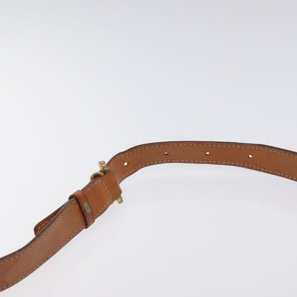 CELINE Macadam Canvas Shoulder Bag PVC Leather Brown Gold Auth 128661