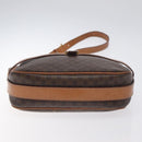 CELINE Macadam Canvas Shoulder Bag PVC Leather Brown Gold Auth 128661-5