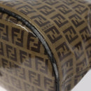 FENDI Zucchino Canvas Mamma Baguette Shoulder Bag Enamel Beige Gold Auth 128662-9