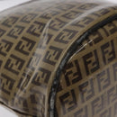 FENDI Zucchino Canvas Mamma Baguette Shoulder Bag Enamel Beige Gold Auth 128662-16