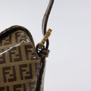 FENDI Zucchino Canvas Mamma Baguette Shoulder Bag Enamel Beige Gold Auth 128662-17