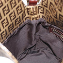 FENDI Zucchino Canvas Mamma Baguette Shoulder Bag Enamel Beige Gold Auth 128662-21