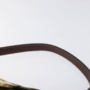 FENDI Zucchino Canvas Mamma Baguette Shoulder Bag Enamel Beige Gold Auth 128662-8