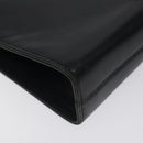 Salvatore Ferragamo Gancini Chain Shoulder Bag Leather Black Gold Auth 128664-14