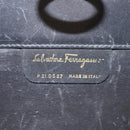 Salvatore Ferragamo Gancini Chain Shoulder Bag Leather Black Gold Auth 128664-12