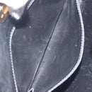 Salvatore Ferragamo Gancini Chain Shoulder Bag Leather Black Gold Auth 128664-11