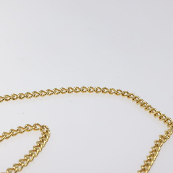 Salvatore Ferragamo Gancini Chain Shoulder Bag Leather Black Gold Auth 128664