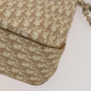 Christian Dior Trotter Canvas Romantic Tote Bag PVC Beige Silver Auth 128666-9