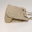Christian Dior Trotter Canvas Romantic Tote Bag PVC Beige Silver Auth 128666-3