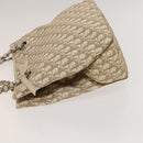 Christian Dior Trotter Canvas Romantic Tote Bag PVC Beige Silver Auth 128666-4