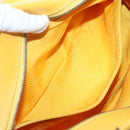 Salvatore Ferragamo Gancini Hand Bag Canvas Yellow Silver Auth 128676-19