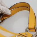 Salvatore Ferragamo Gancini Hand Bag Canvas Yellow Silver Auth 128676-8